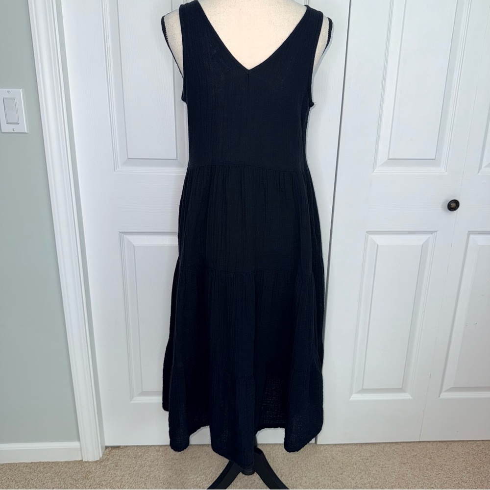 Sonoma Cotton Gauze Sleeveless v-Neck Tiered‎ Maxi Dress With Pockets size Small - Picture 7 of 16